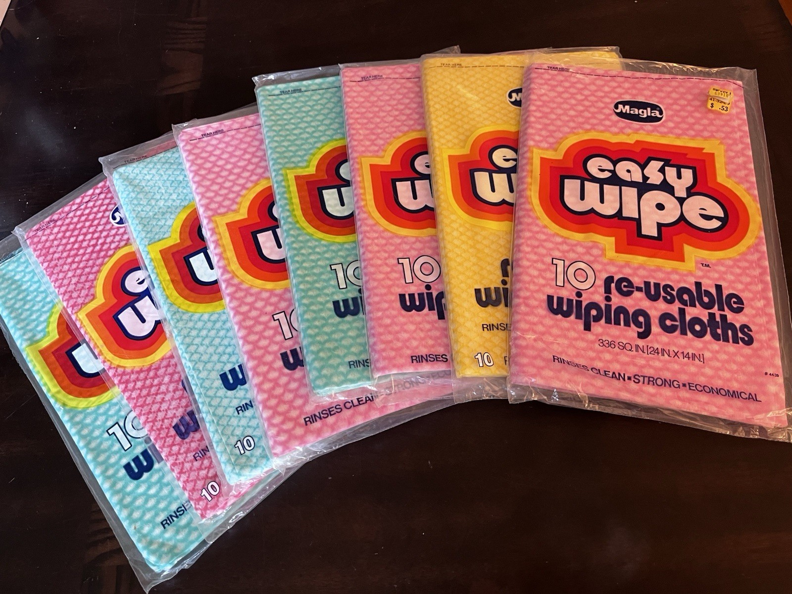 Vtg Lot of 8 Unopened Packages Easy Wipe Reusable Kitchen Cloths 10 In Each Pkg