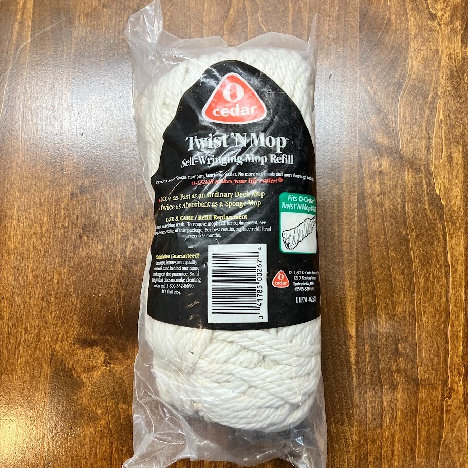 O Cedar Twist ‘N Mop #267 Refill Replacement Self Wringing Cotton Yarn 1997