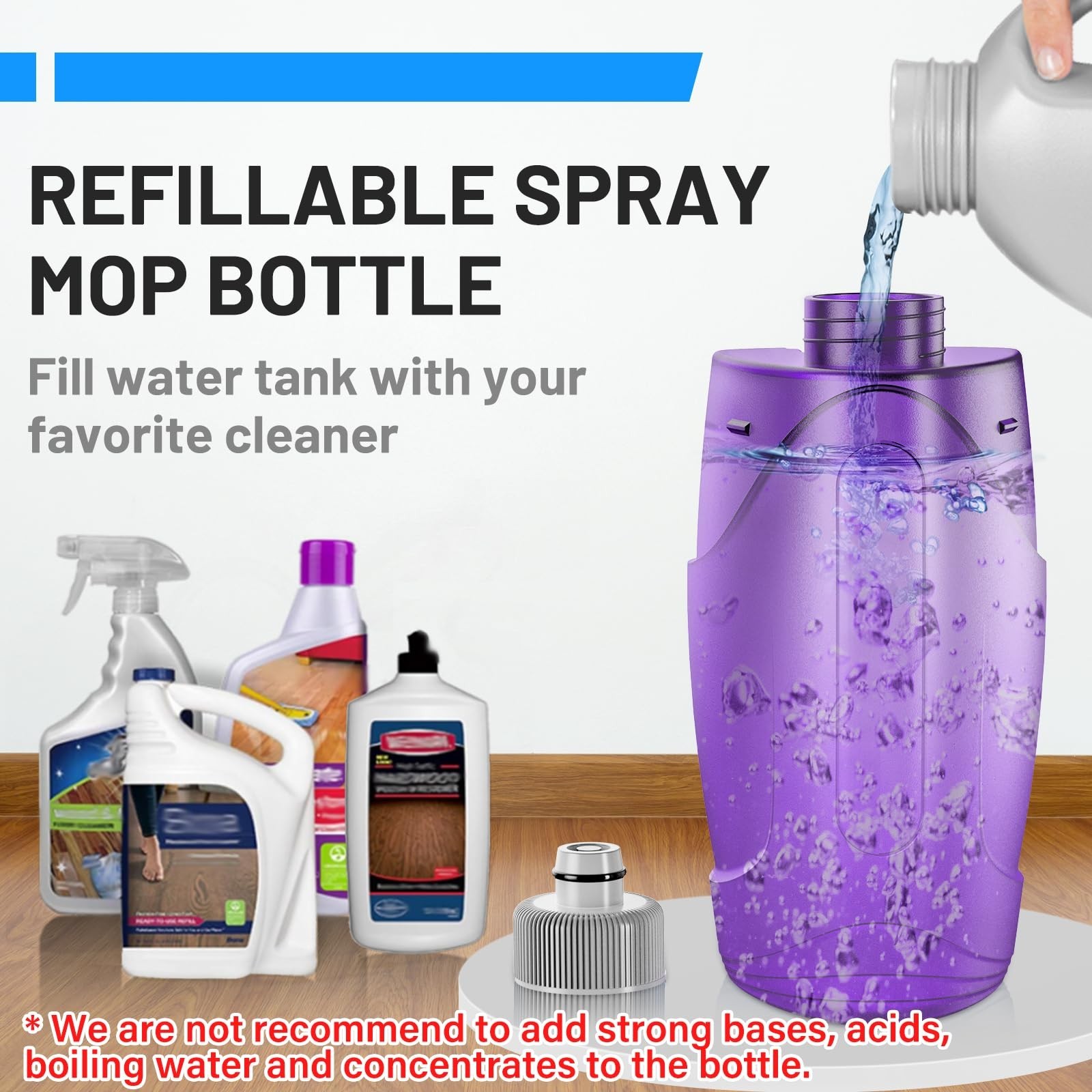 Spray Mop for Floor Cleaning – Wet Dry Mop with 4 Pads, 500ml Bottle, Pet Hair &