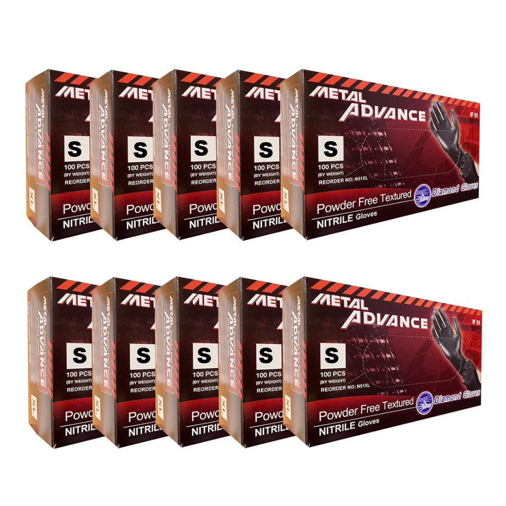Advance Black Nitrile Exam Gloves 5 Mil Powder Free Latex Free Bulk 1000ct Glove