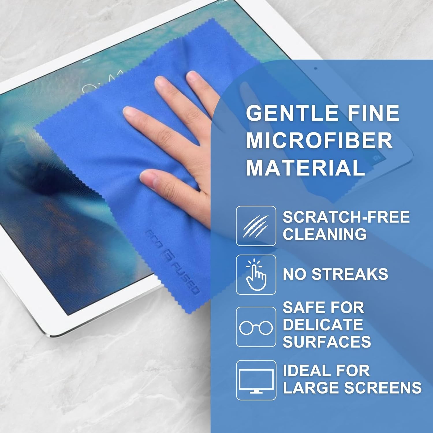 Durable 8×8 Microfiber Cleaning Cloths – 5 Pack Eyeglass and Lens Wipes