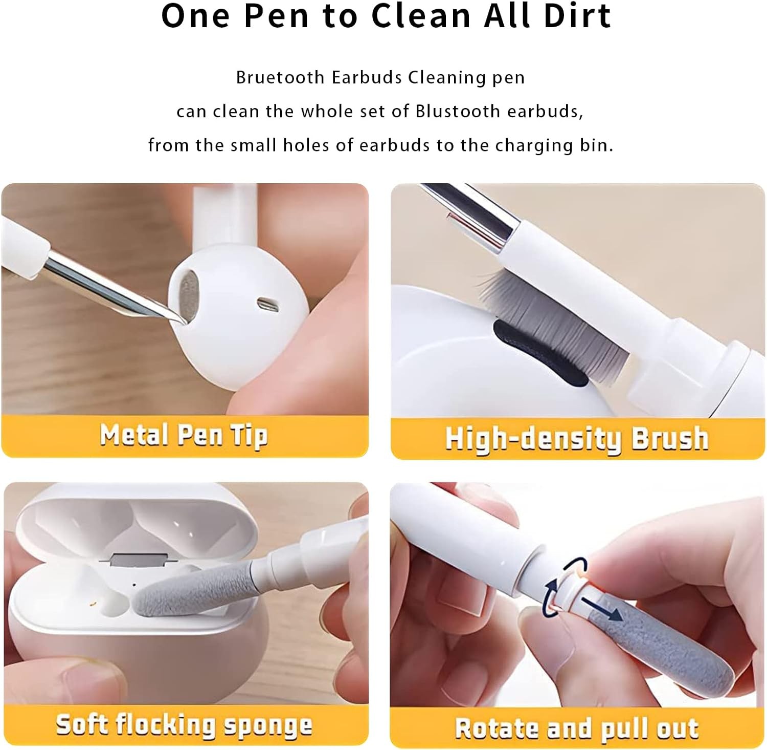 Cleaning Pen For Airpods Pro1 2Earphones Cleaner Kit Soft Brush Case Earbuds Lot