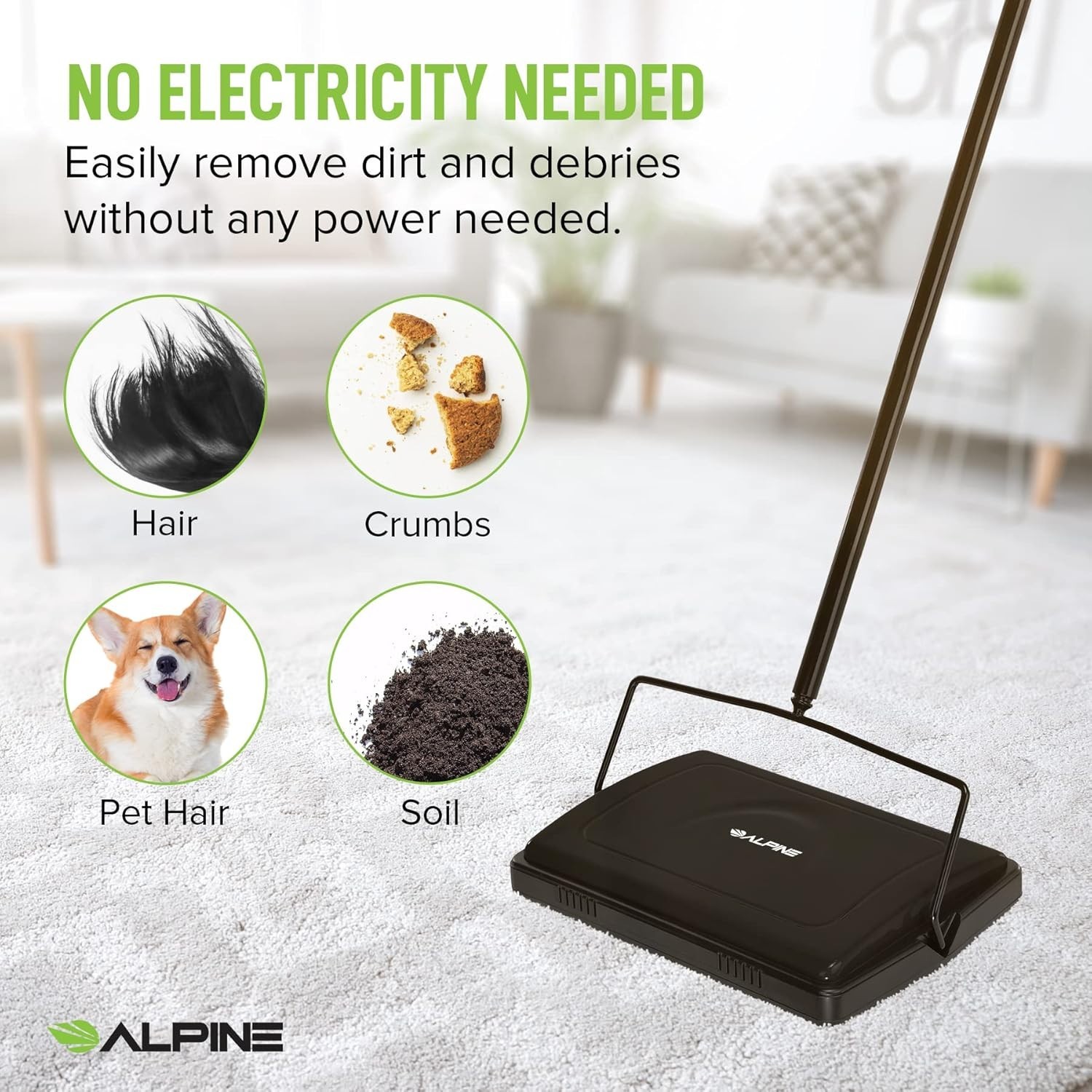 Effortless Cleaning: Cordless Triple Brush Sweeper for Hard Floors and Carpets