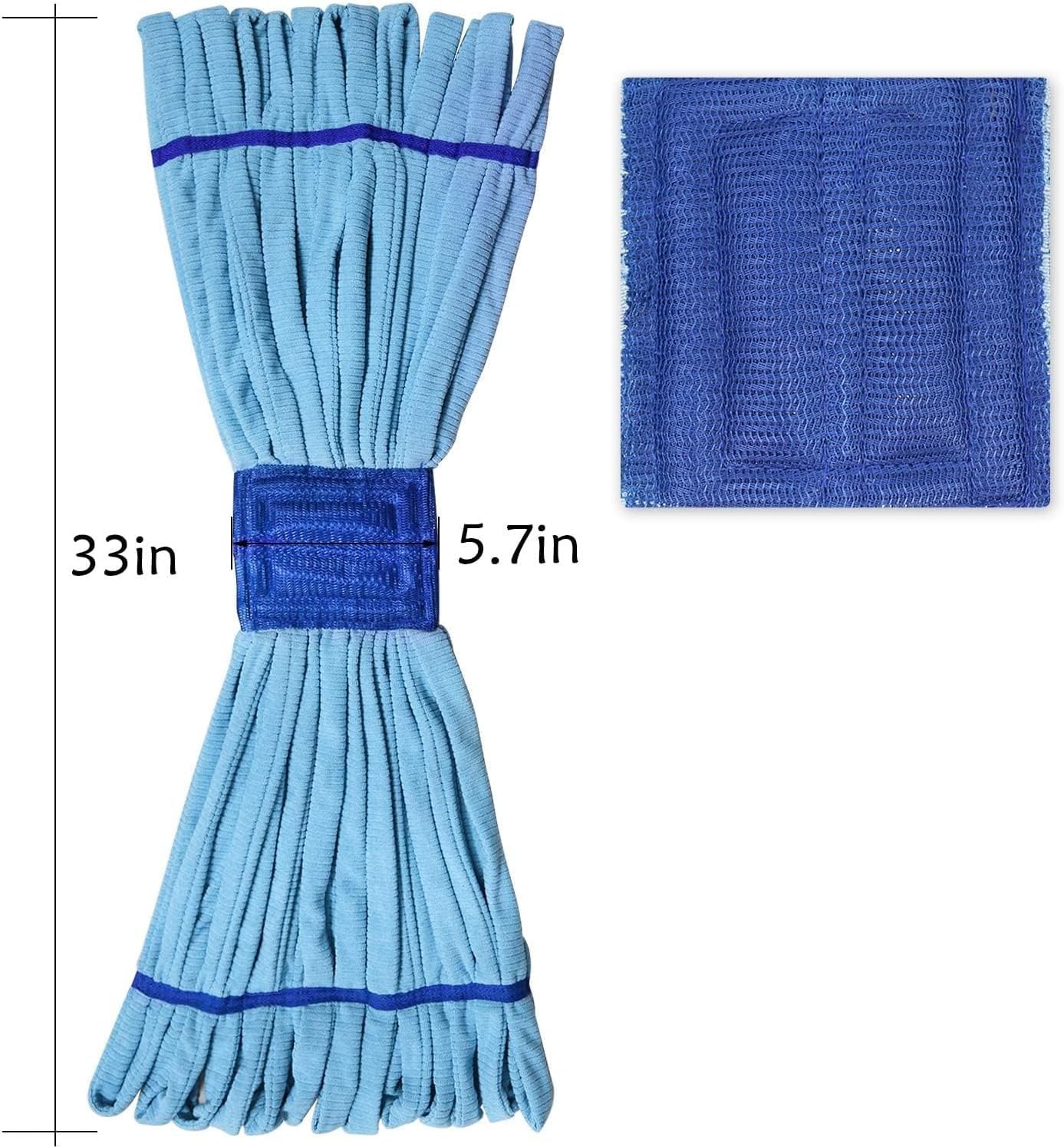 Microfiber Tube Mop Head16 Oz. 6 Inch Headband Loop End Commercial String Mop