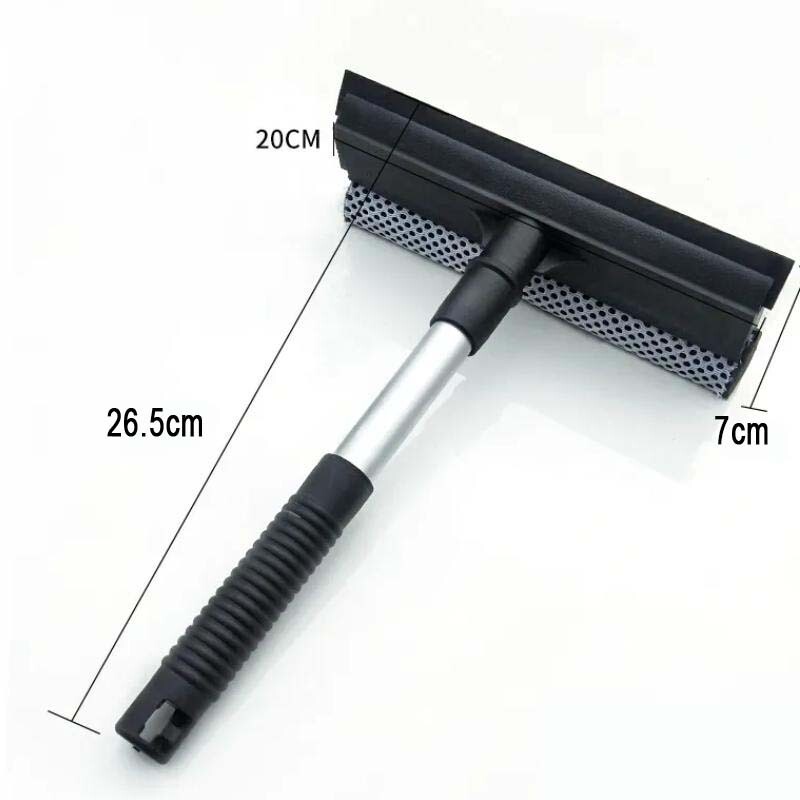 2xHandle Car Window Brush Windshield Squeegee Scraper Wiper Cleaner Dual Surface