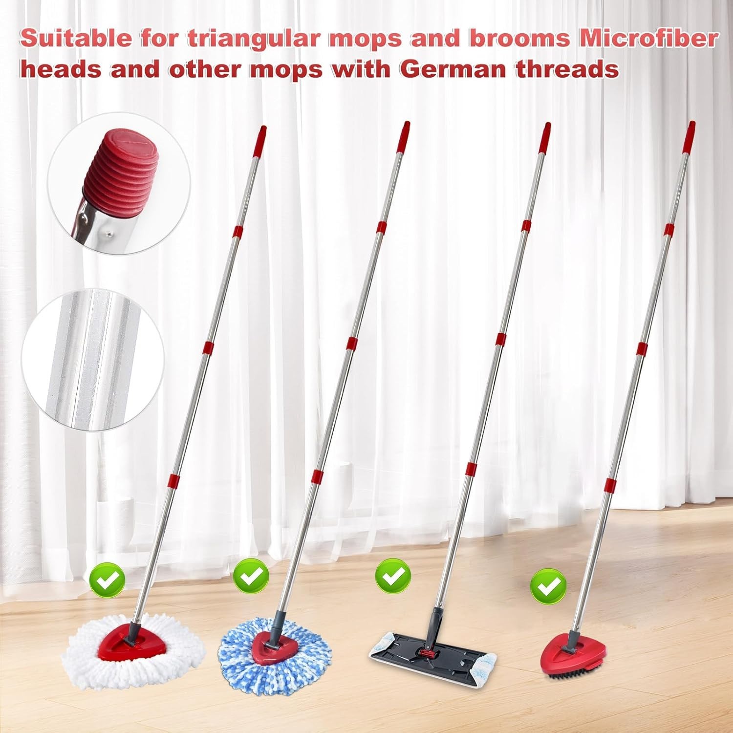 Mop Handle for Ocedar, Mop Handle for O Cedar, Spin Mop Replacement Handle for O