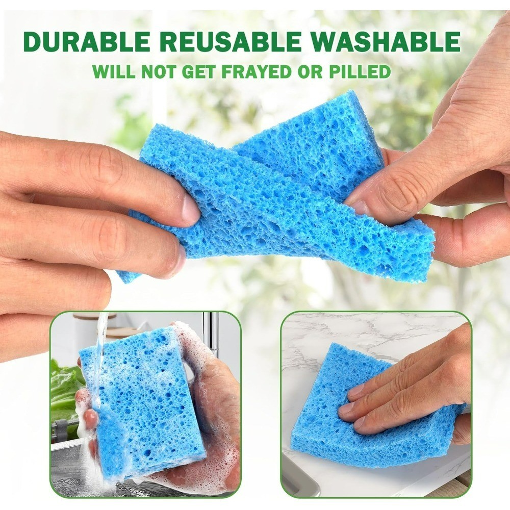 Compressed Cellulose Sponges 12 Pack Biodegradable Compostable Multipurpose