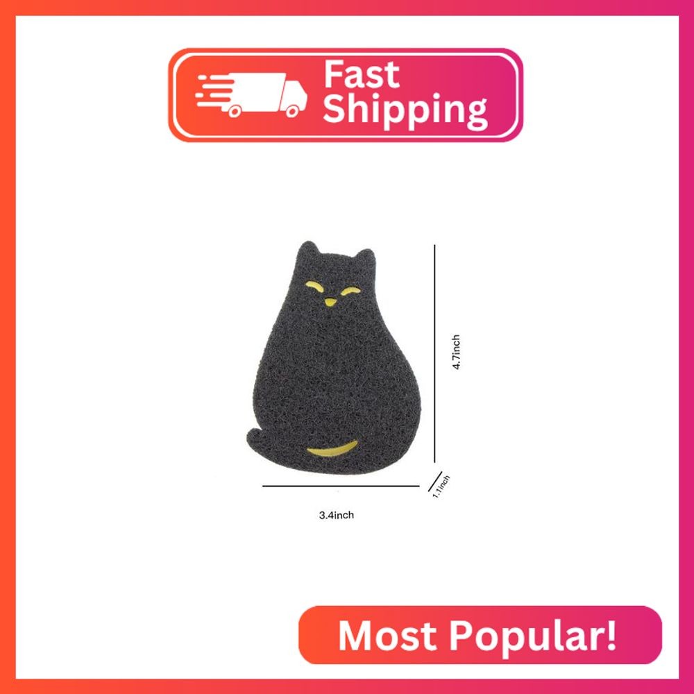 4 Pieces Cat Kitchen Cleaning Sponge Double-Sided Multi-Use Scrub Sponge Dish Sp
