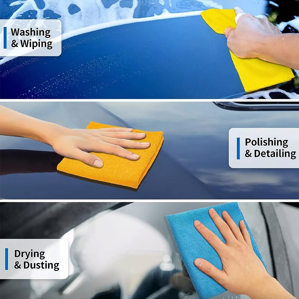 Bulk Pack Microfiber Cleaning Cloth No-Scratch Rag Car Polishing Detailing Towel