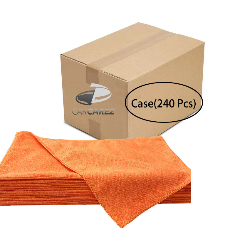 240 Pcs/CTN Microfiber Cleaning Cloth Towel No-Scratch 16×16” Orange
