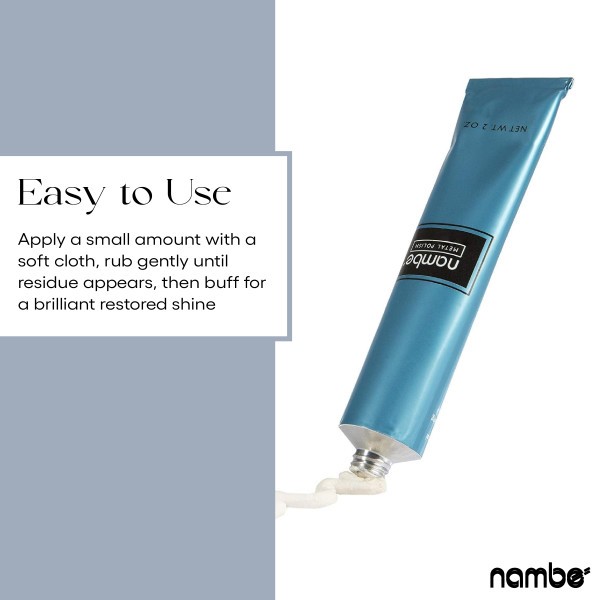 Nambe Alloy Metal Polish Kit with 2 oz Tube, Polishing Cloth & Latex Gloves