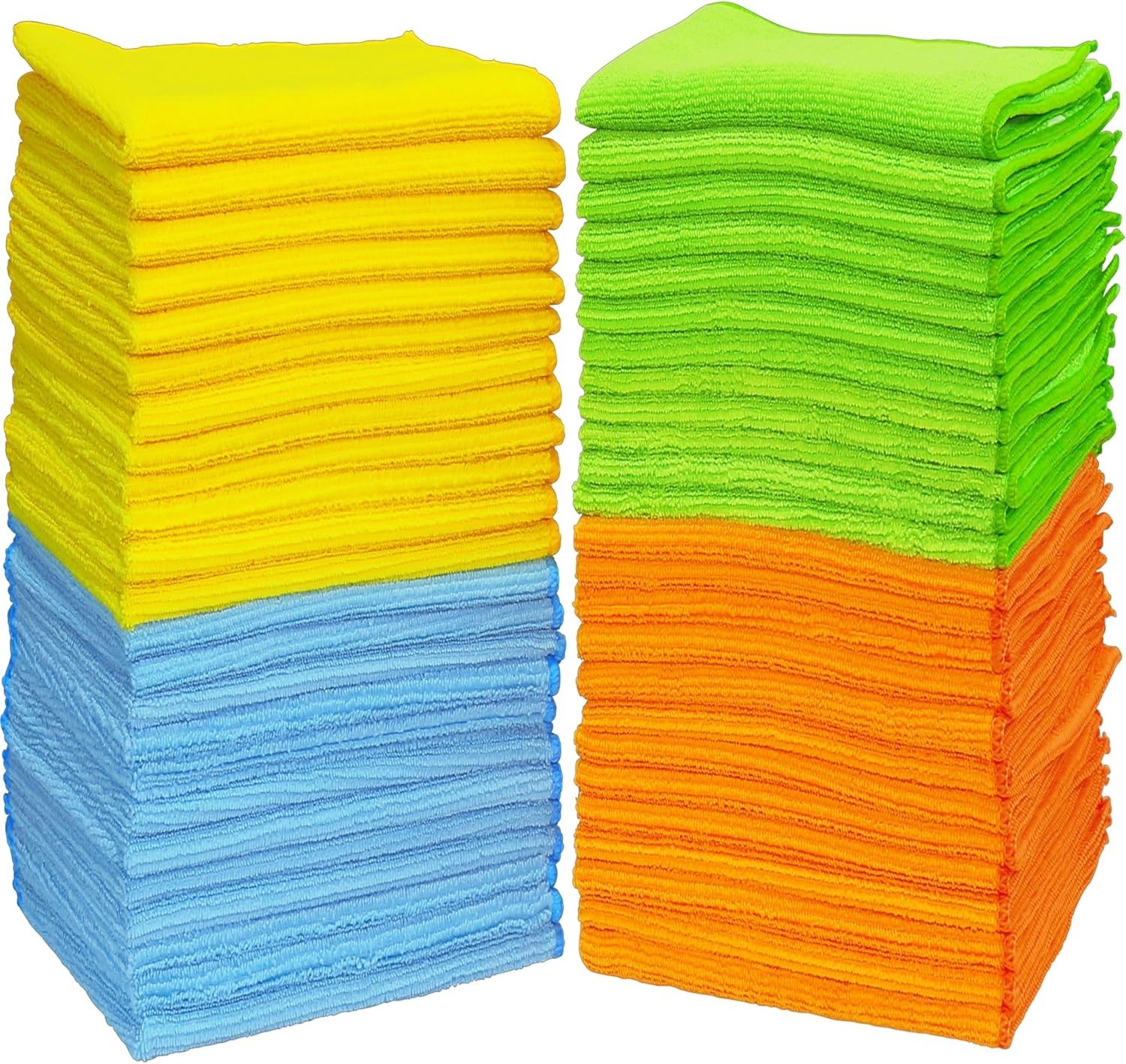 Microfiber Cleaning Cloths 50 Pack Ultra Soft Absorbent Scratch-Free