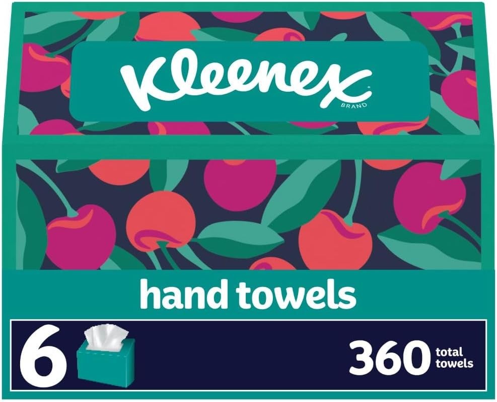 Kleenex Disposable Paper Hand Towels, 6 Boxes, 60 Towels (Pack of 6), White