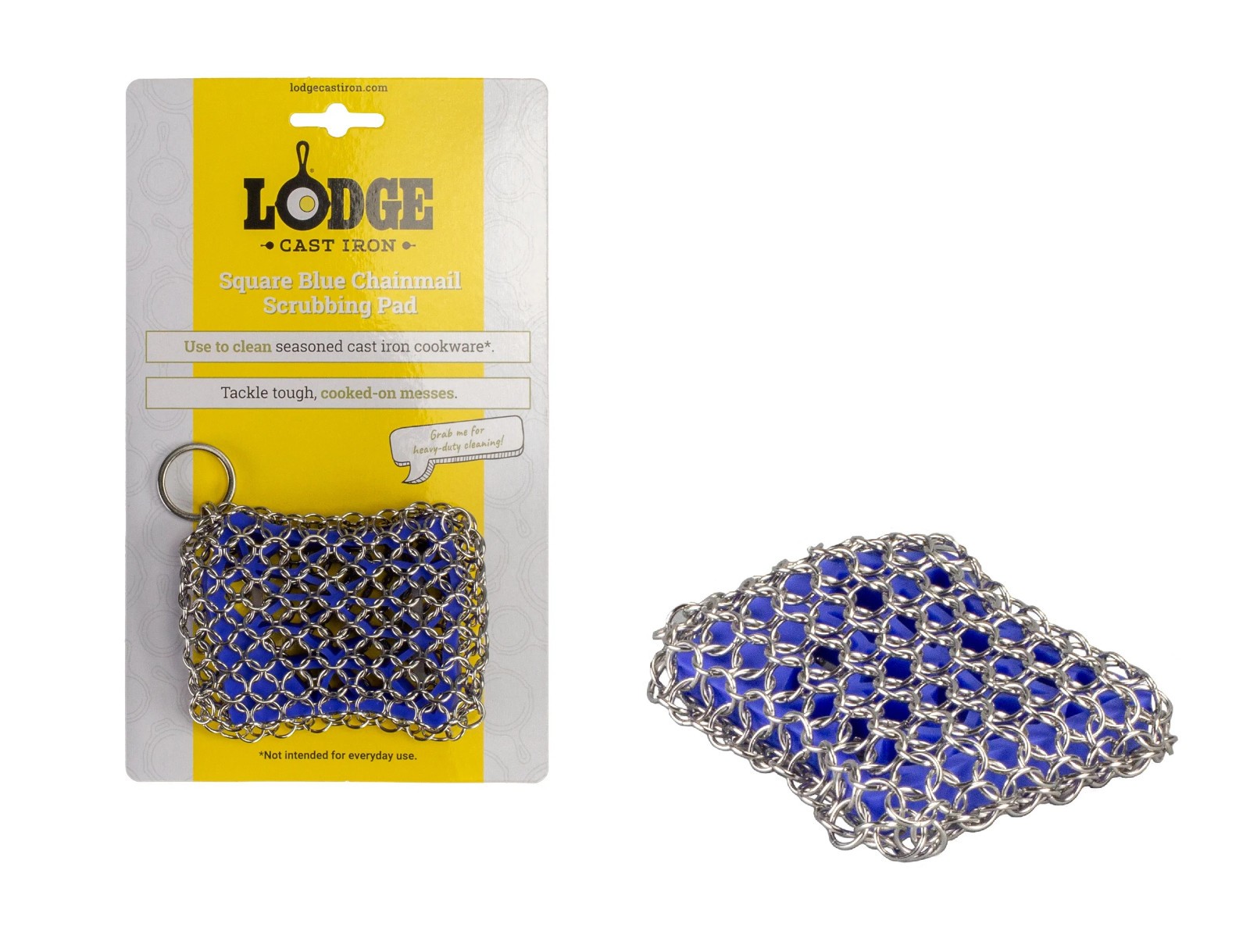 LODGE Cast Iron – BLUE ChainMail Scrubbing Pad / perfect for cleaning cast iron