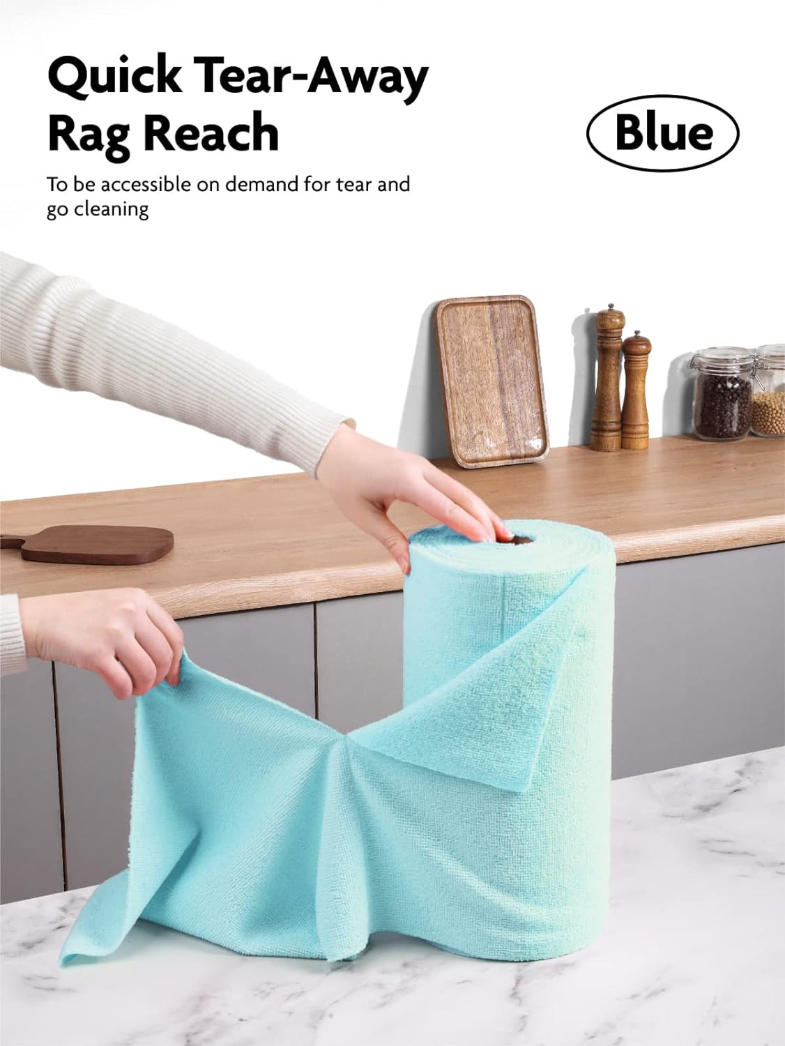 Fantasticlean Microfiber Cleaning Cloth Roll -75 75 Count (Pack of 1), Blue