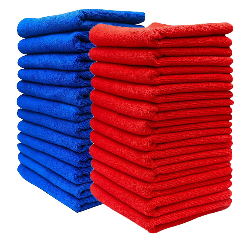 24 Pcs Microfiber Cleaning Cloth Rag Car Polishing Detailing 16×16” 380 GSM