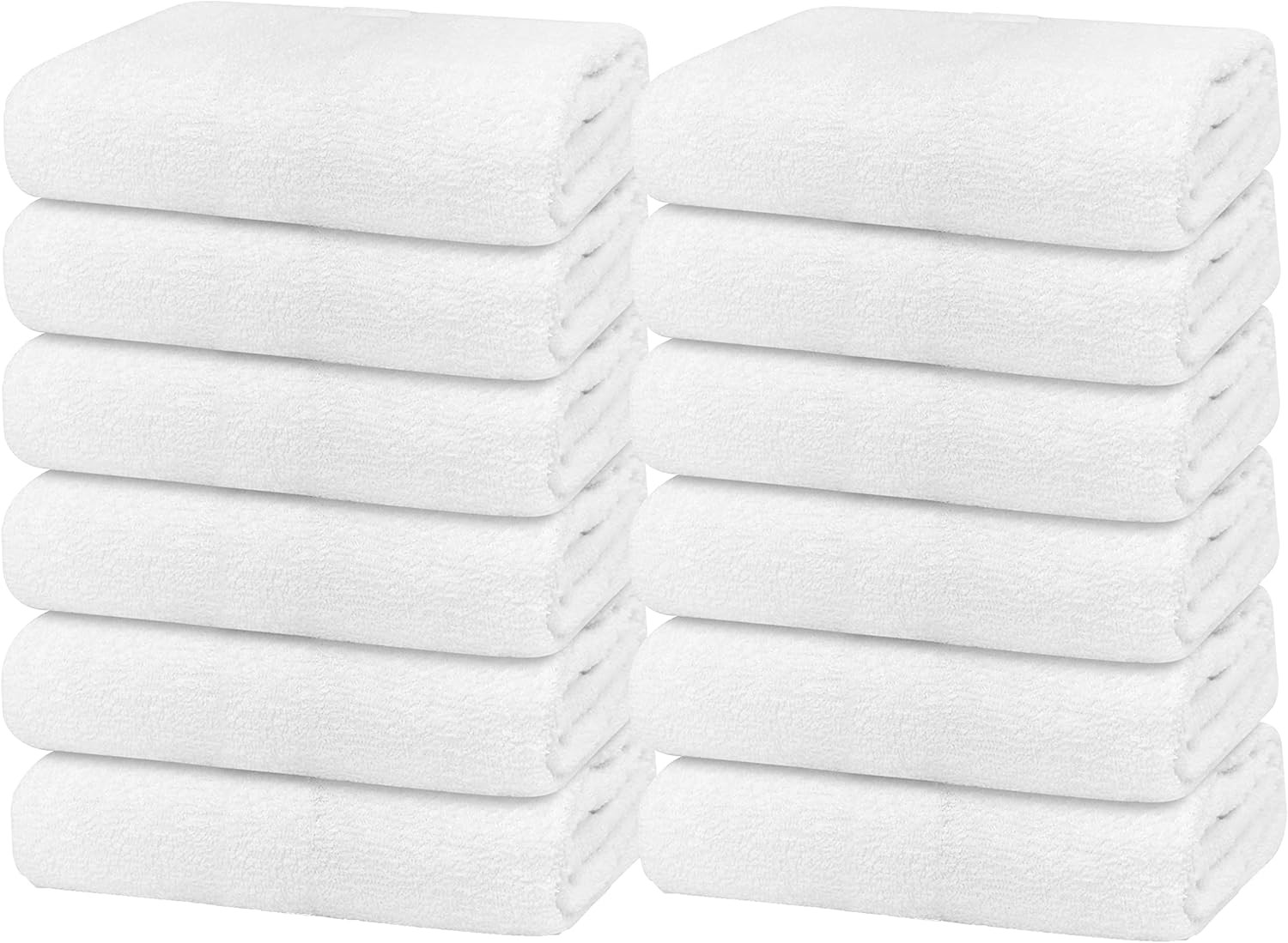 100% Cotton Pool Towels White Beach Towels Pack of 12 (22×44 Inches) – Quick