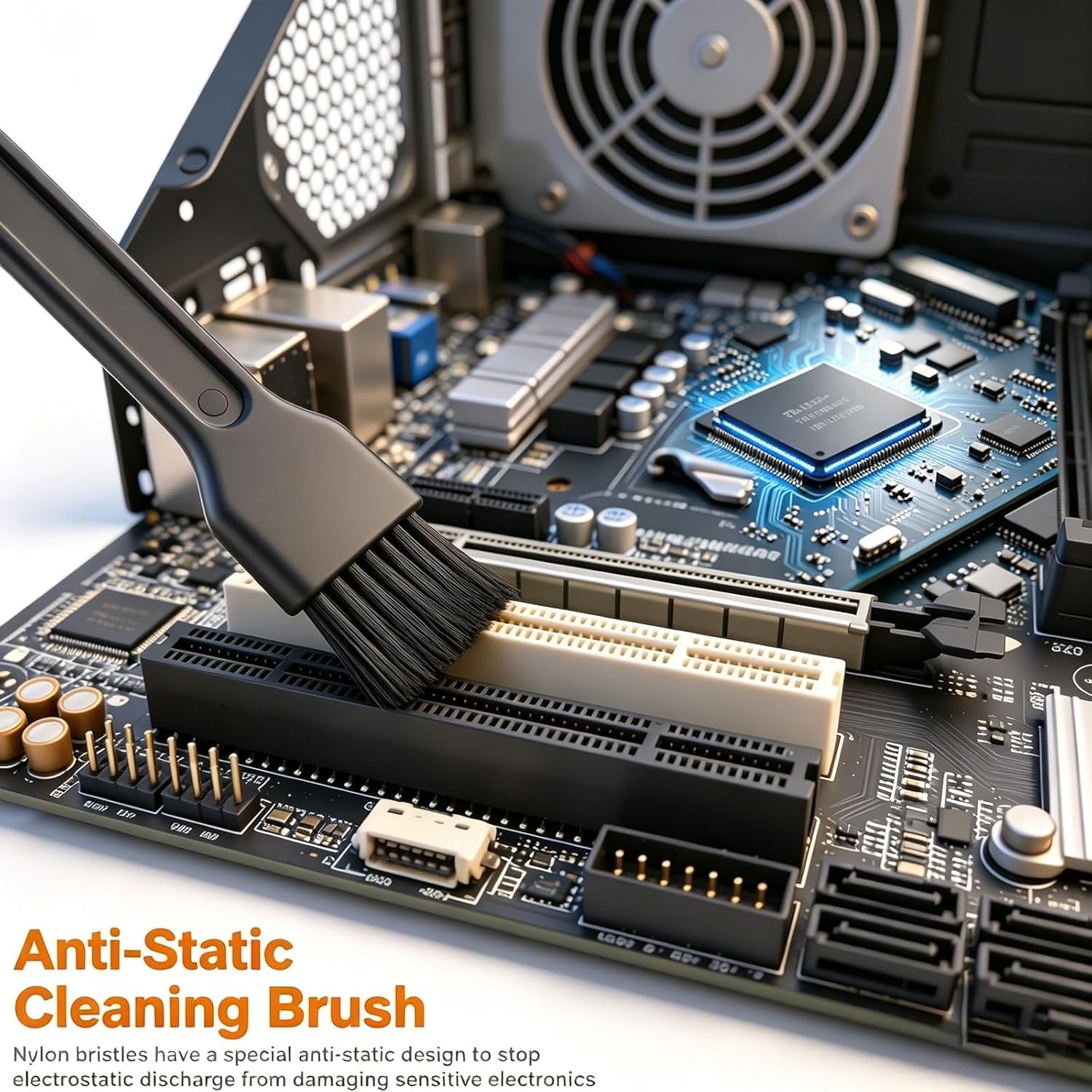 Anti Static Cleaning Brush Set, ESD Safe Nylon Dust Removal Brushes, Multi-Gap