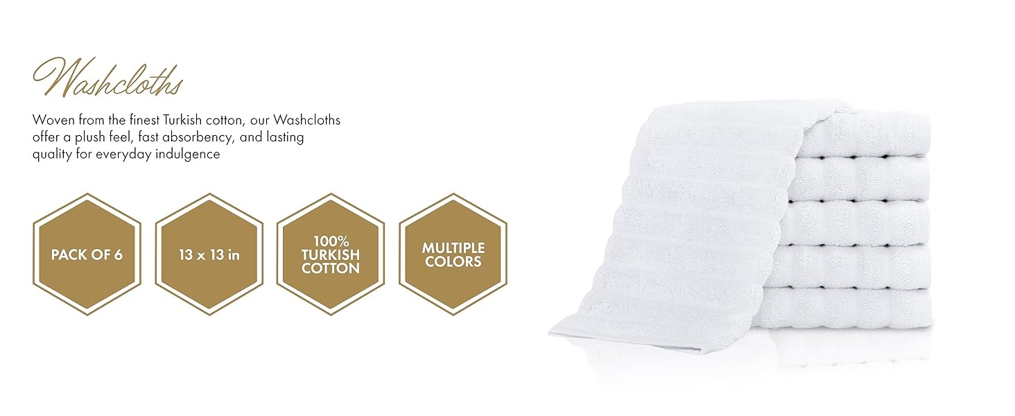 CTT Luxury 6 Piece Towel Set, 100% Turkish Cotton, Quick Drying, Highly