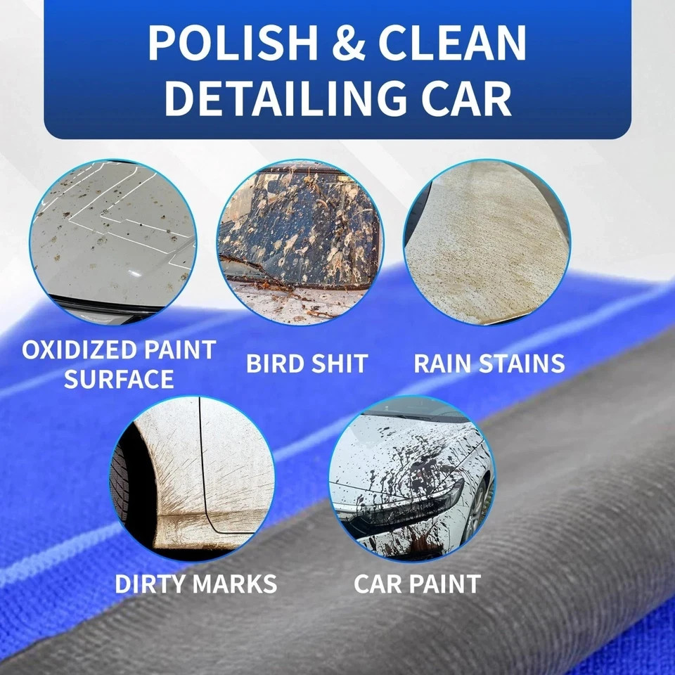 2PCS Clay Bar Towels 12×12 – Car Detailing Cleaning & Polishing Cloths