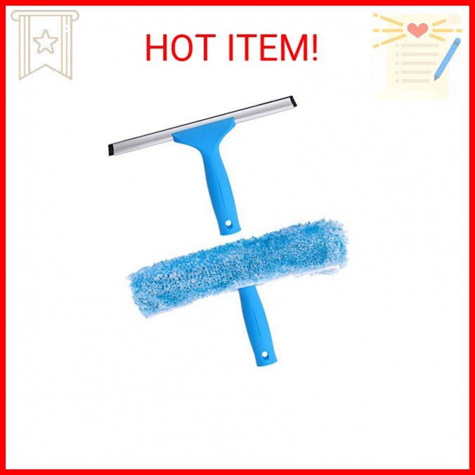 MR.SIGA Professional Window Cleaning Combo – Squeegee & Microfiber Window Scrubb