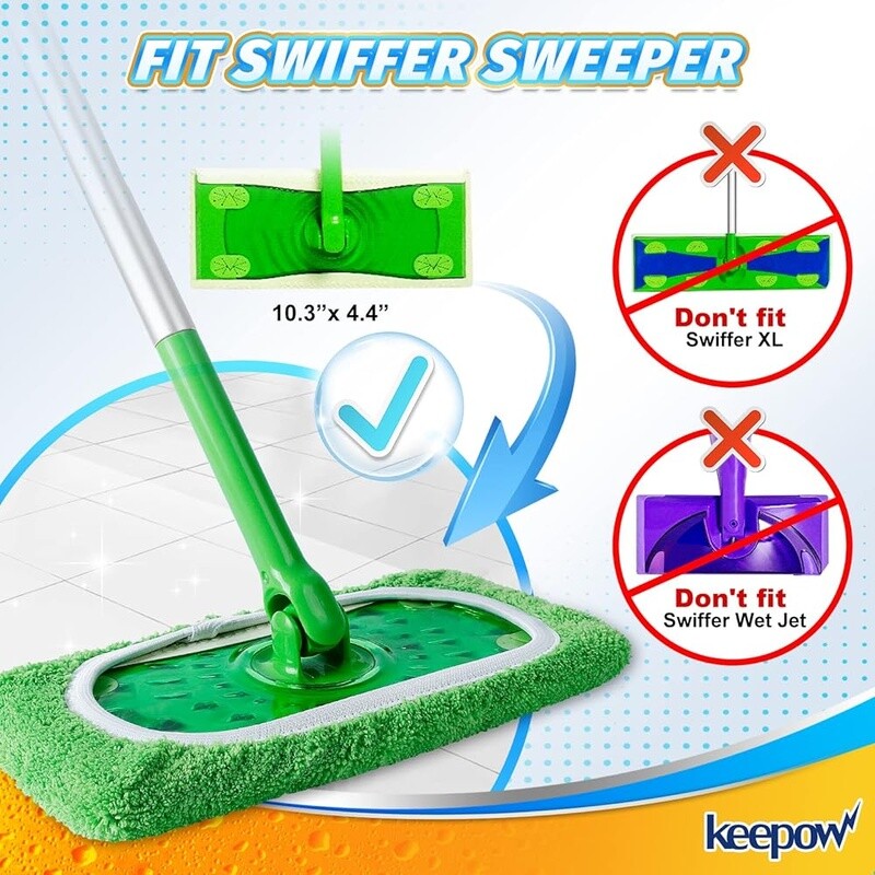 Microfiber Mop Pads Swiffer Mop Reusable Washable Wet Dry Cleaning 2 Pack New