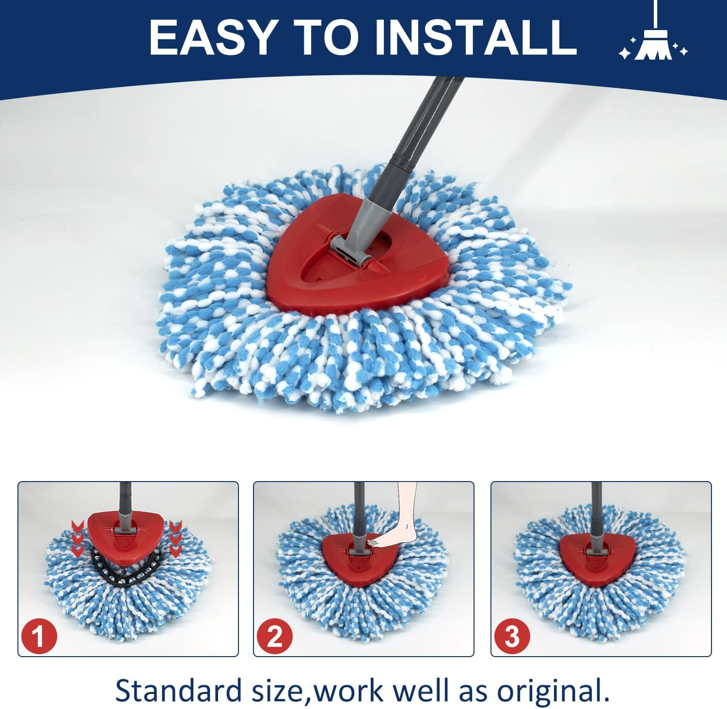 2 Pack Mop Head Replacement Compatiable with Oceda Easywring,Mops Refill Replace