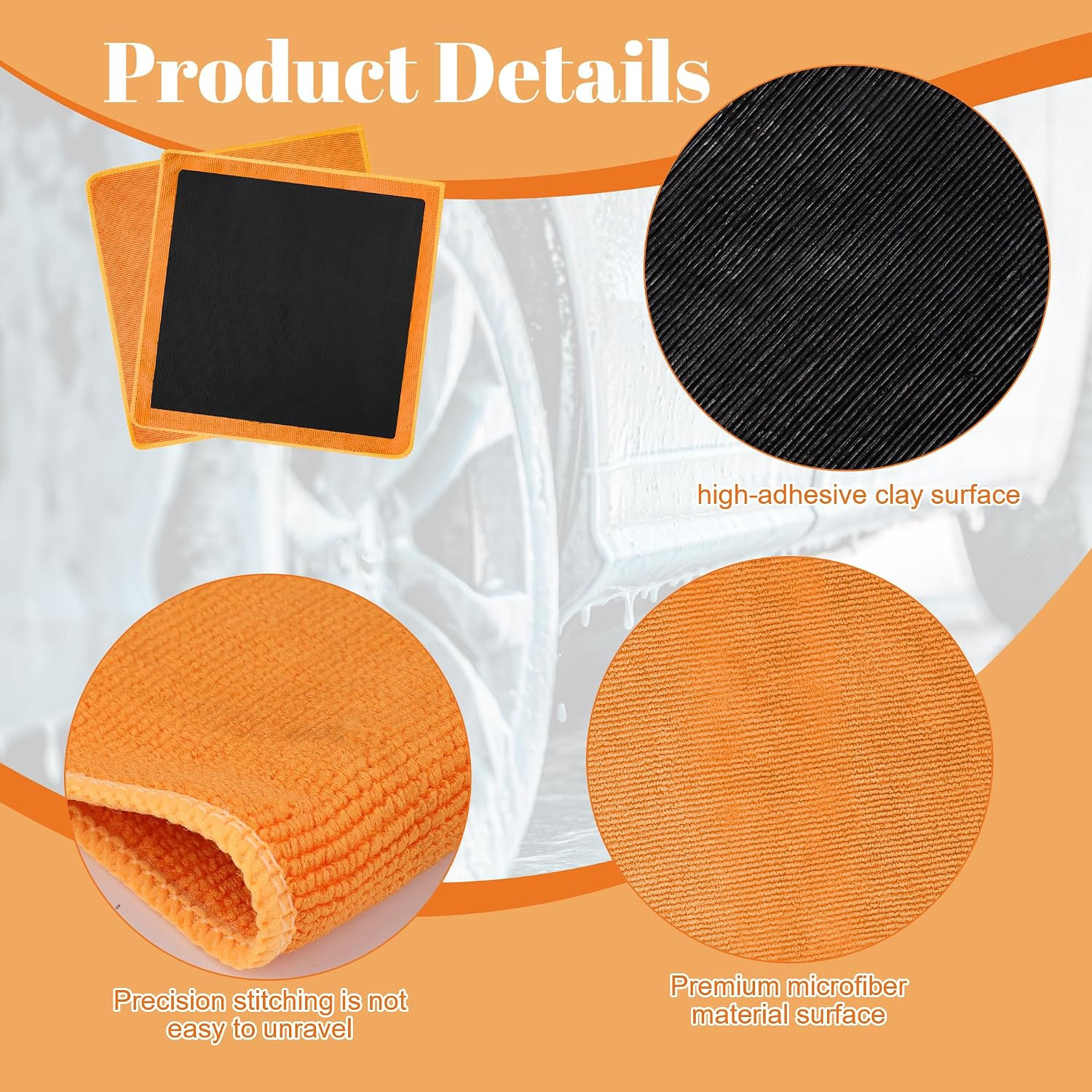 Clay Towel 2 Pack 12 X 12 Inch, Purple Clay Bar Towel for Auto Detailing Micr…