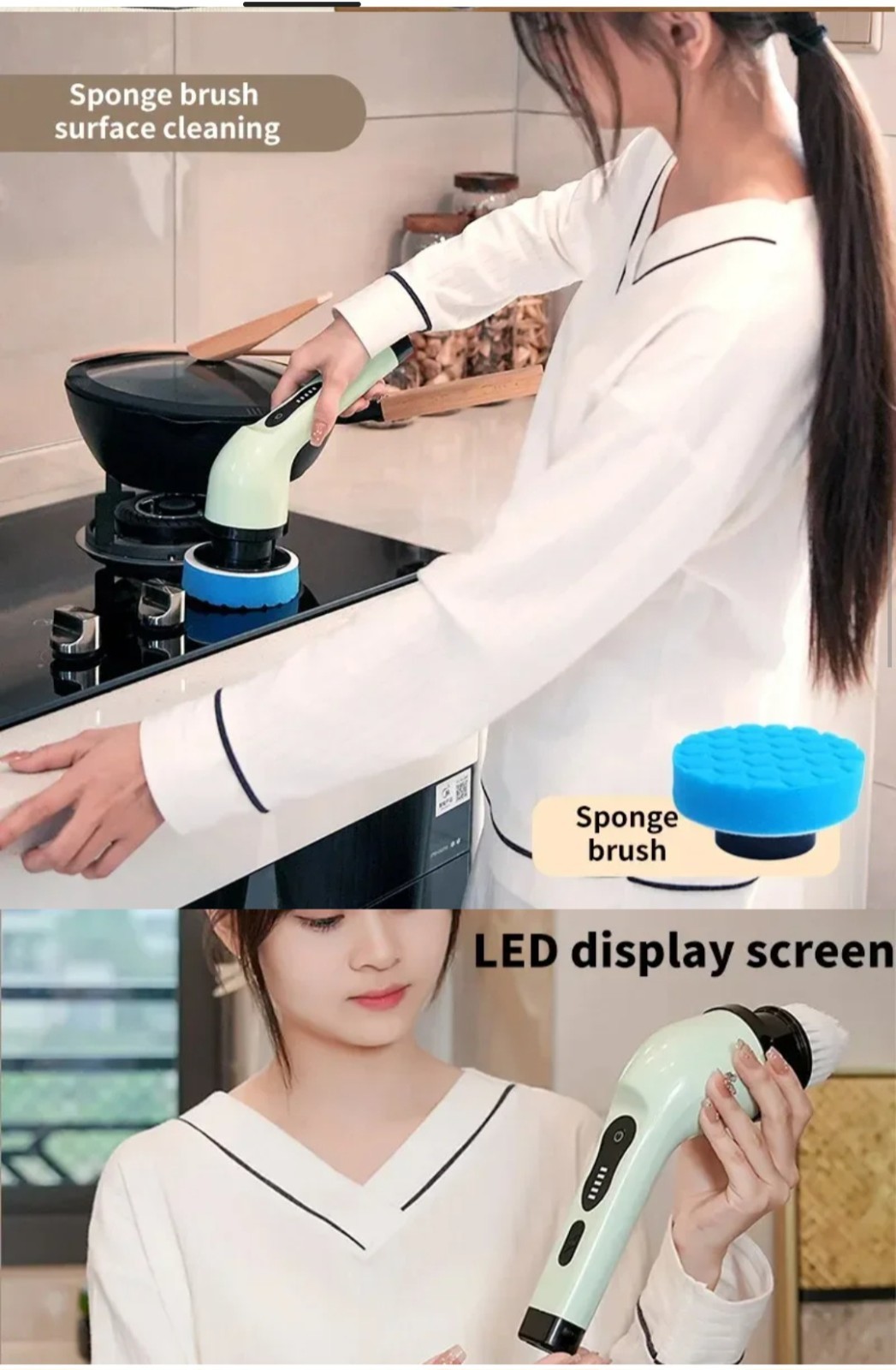 7 in 1 Electric Spin Scrubber, Cordless for Bathtub, Car, Floor, Glass, Stoves