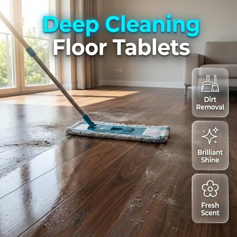 60pcs Multi-Purpose Floor Cleaning Sheets Pads Cleaner Tablet with Fragrance