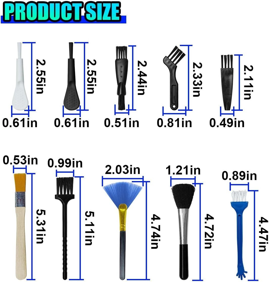 10PCS Car Detailing Brush Kit, Nylon Anti-Static Car Interior Cleaning Tools, Po