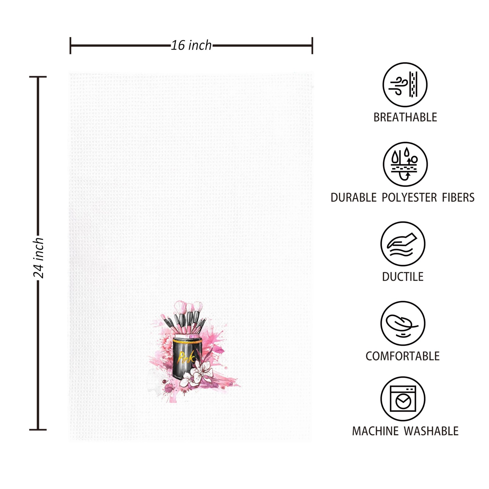 Pink and Black Towels Bathroom Sets of 4,Modern Makeup Brush Perfume Kitchen …