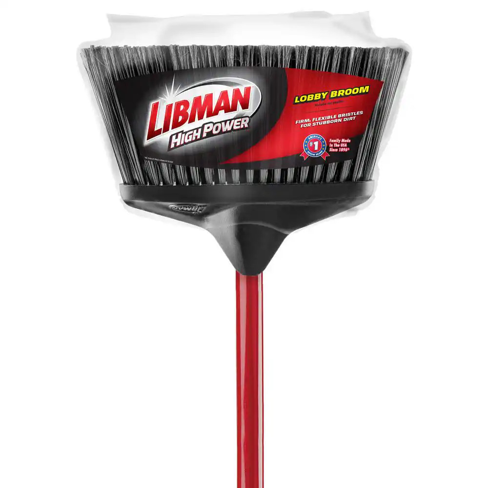 Libman 10-inch Lobby Broom With Short Steel Handle For Quick Sweep