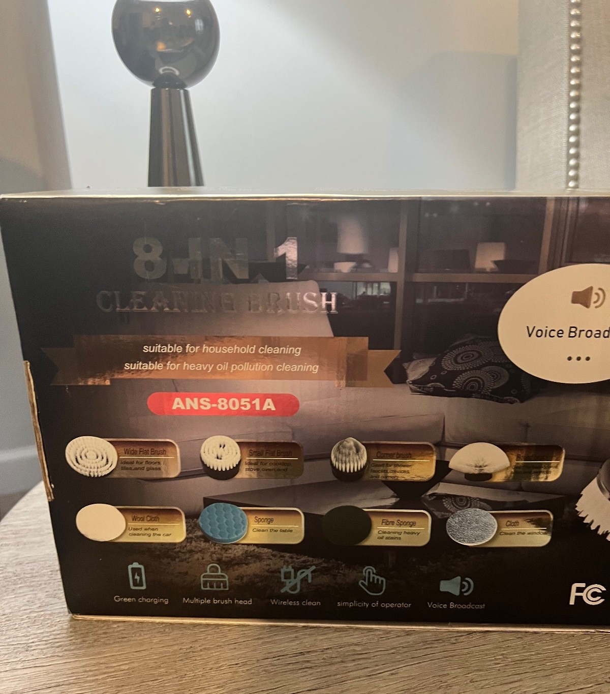YKYI Electric 8 in 1 Cleaning Brush With Voice Assistant – ANS-8051A 3 speed EUC