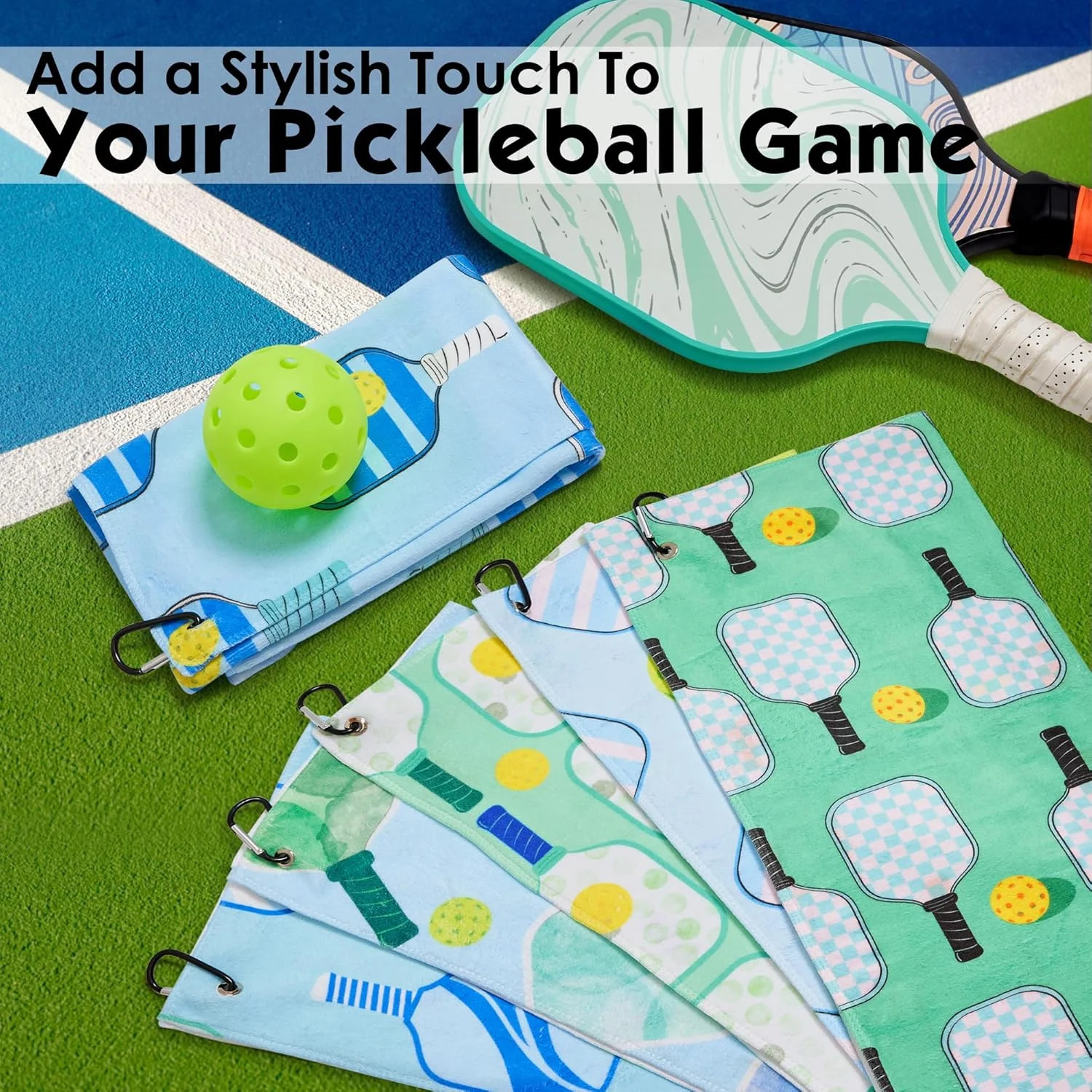 6 Pcs Soft Pickleball Towel 15 x 17 Inch Absorbent Fast Drying Towels for Women