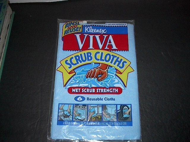 Kleenex VIVA Reusable Scrub Cloths 6 Pack 1996 NOS Great for Home and Auto New