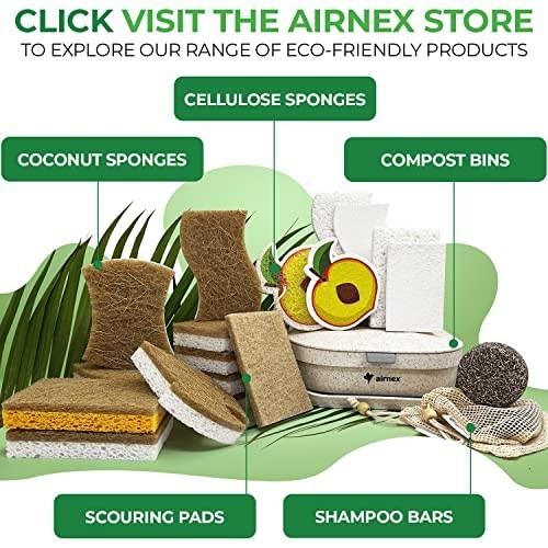 10 Pack Eco-Friendly Biodegradable Kitchen Sponges – Compostable Cellulose & Coc