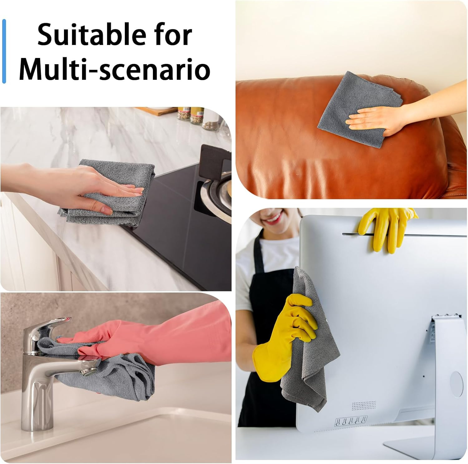 75 Pack Microfiber Cleaning Cloth Roll,Reusable Tear Away Microfiber