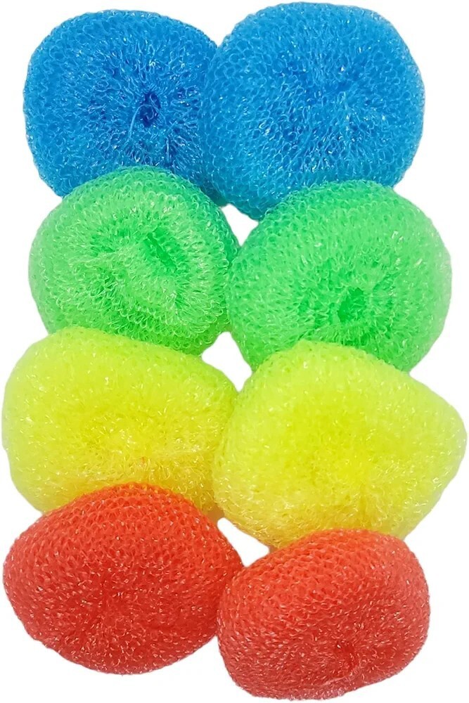 8PCS Scrubbing Pads Non Scratch Dish Scrubber Round Scouring Pad Assorted Color