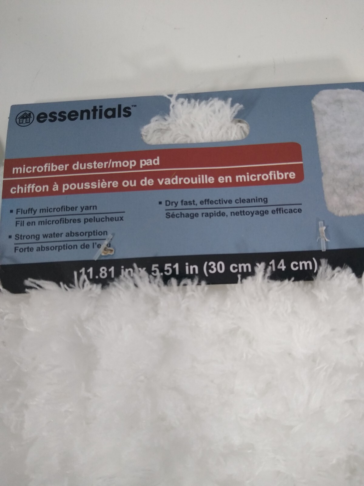 Microfiber Duster Mop Pads Lot of 2 Reusable Washable Almost 11″ x 5″ Essentials
