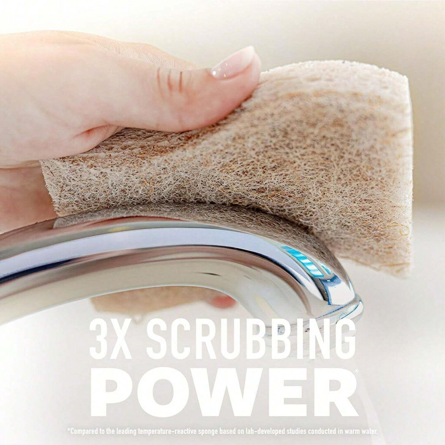 6Pcs Natural Kitchen Sponge Biodegradable Cellulose Coconut Dishwashing Scrubber