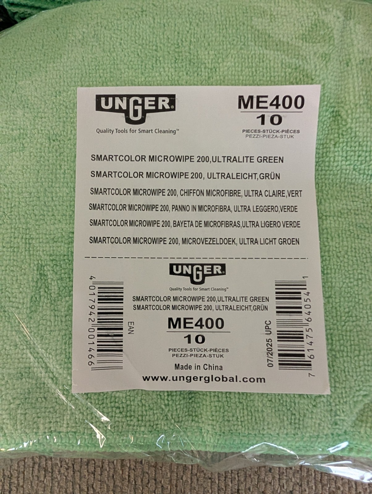 Unger Commercial Microfiber Cleaning Cloth, 10 Pack – MicroWipe 400 Heavy Du..