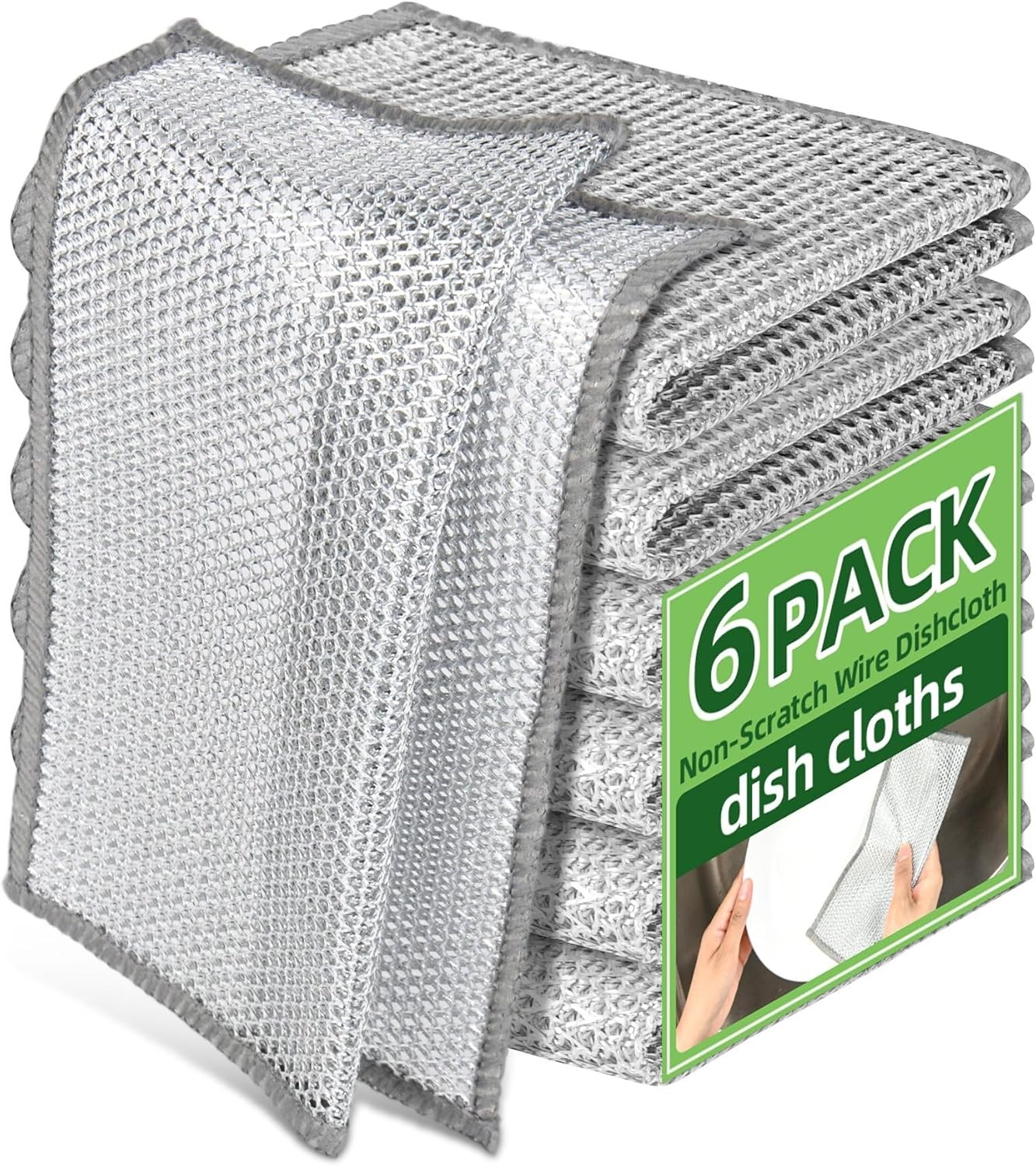 6-pack of Steel Dishwashing Padswool Clean Kitchen Easy Clean 6PCS