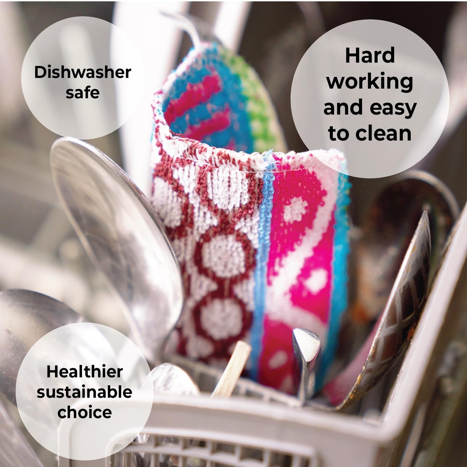 Skoy Scrub, 2-pack Reusable, Non-Scratching Dish Scrubber 2-Pack, Assorted