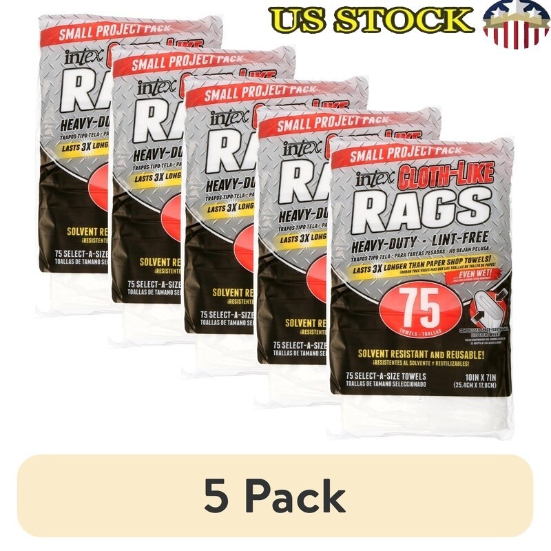 75 Count Heavy Duty Cloth-Like Cleaning Rags Lint Free Absorbent Multi Purpose