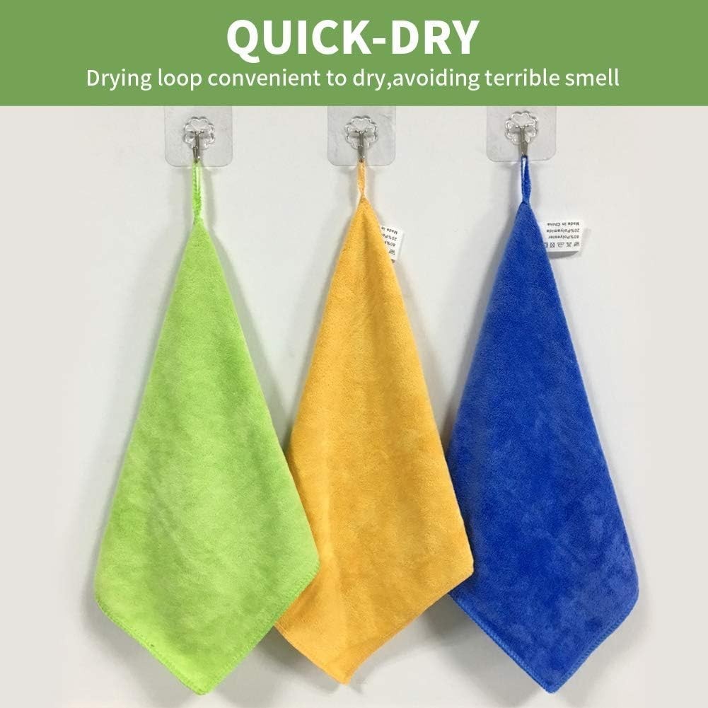 Multi-Colored Thick Microfiber Cleaning Cloth Set – Lint-Free & Durable, 6 Pack