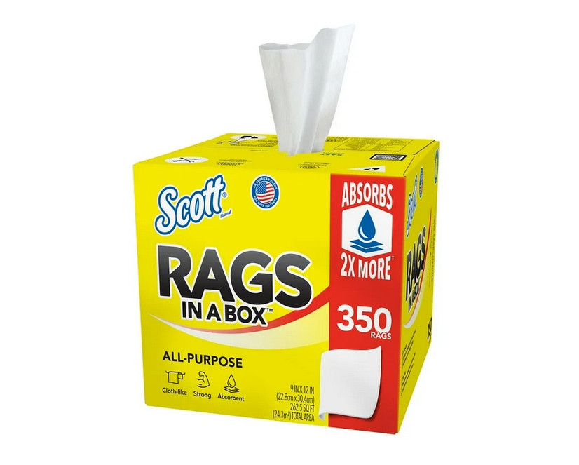 Scott Rags in a Box White All Purpose Towels 350 Sheets Per Box