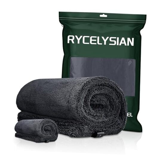 2-Pack 24″ x 36″ 11.8″ x 11.8″ Twisted-Loop Car Drying Towel 1500GSM