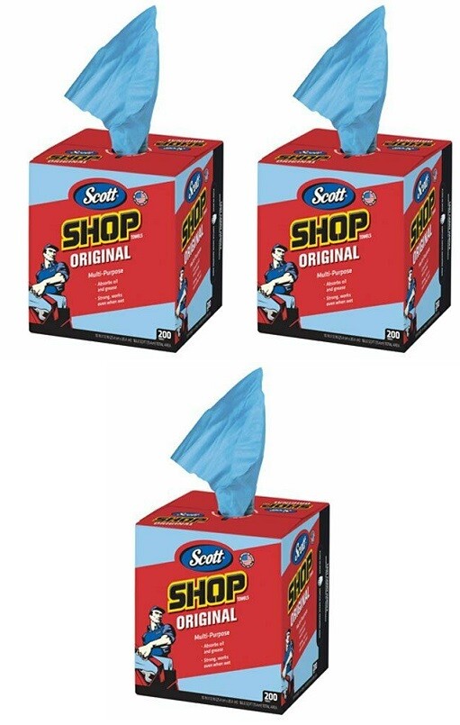 Scott 75190 200 Count Original Blue Disposable Shop Towels – Quantity 3