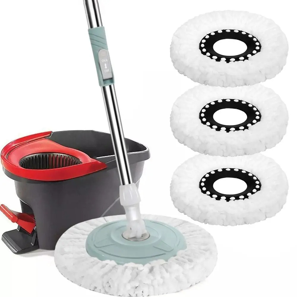 1Pc Microfiber Spin Mop Replacement Head round Shape Removable Spin Mop Refills